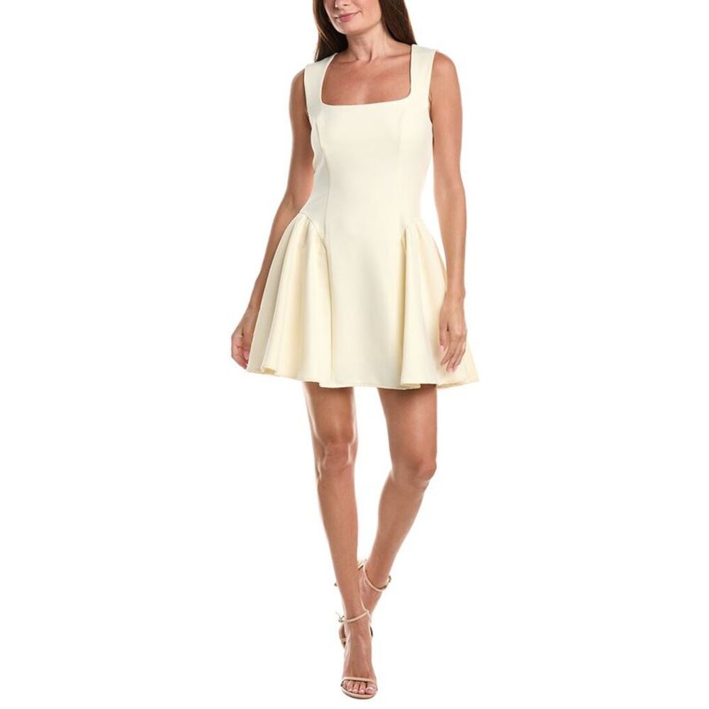 Avec Les Filles Womens  Hip Flounce Midi Dress